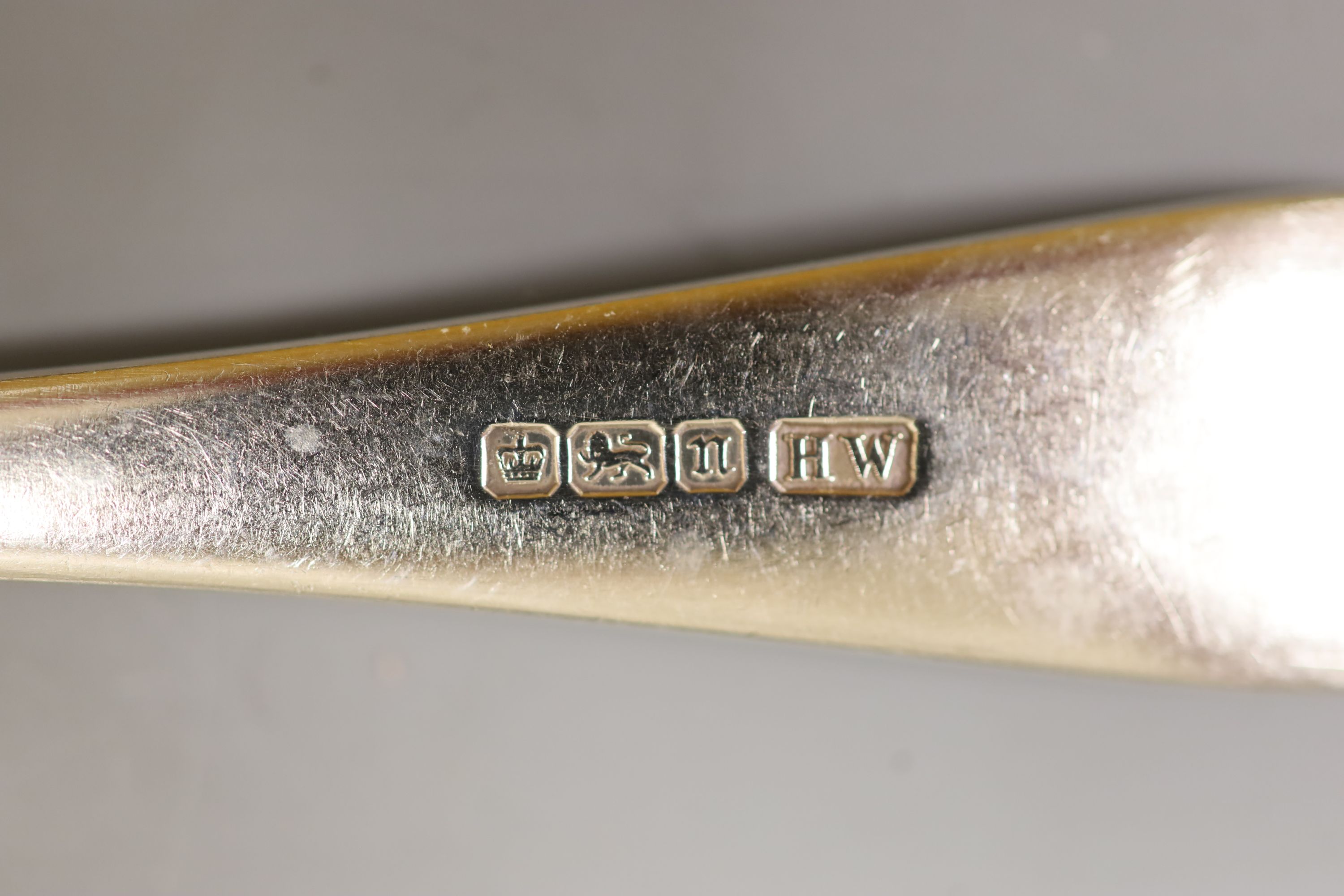 A part canteen of Edwardian silver Old English pattern flatware, Lee & Wigfull, Sheffield. 1905